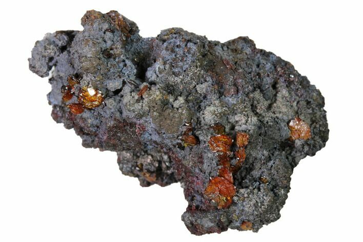 Red-Orange Descloizite Crystals on Matrix - Apex Mine, Mexico #155878